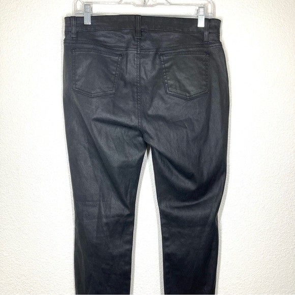 Eileen Fisher Waxed Black Jeans 10P Organic Cotton Coated Stretch Rock - Picture 10 of 16